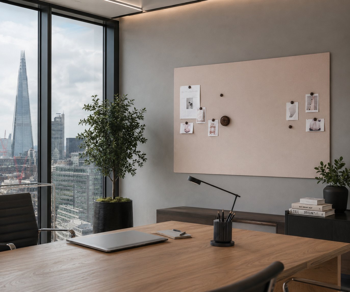 AIR Bulletin Frameless Noticeboard in London office