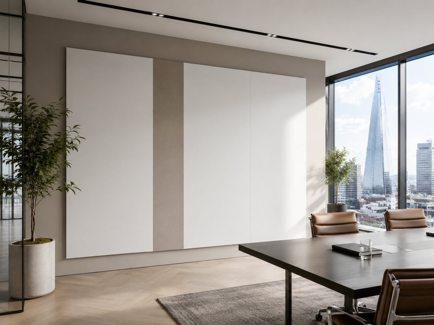 AIR Spaces Modular Whiteboards in London office with Shard view